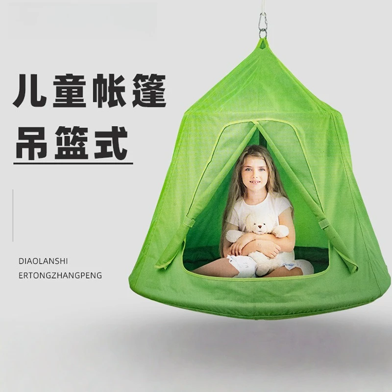 Outdoor children's swing camping chair new green hanging tent swing leisure and entertainment spot