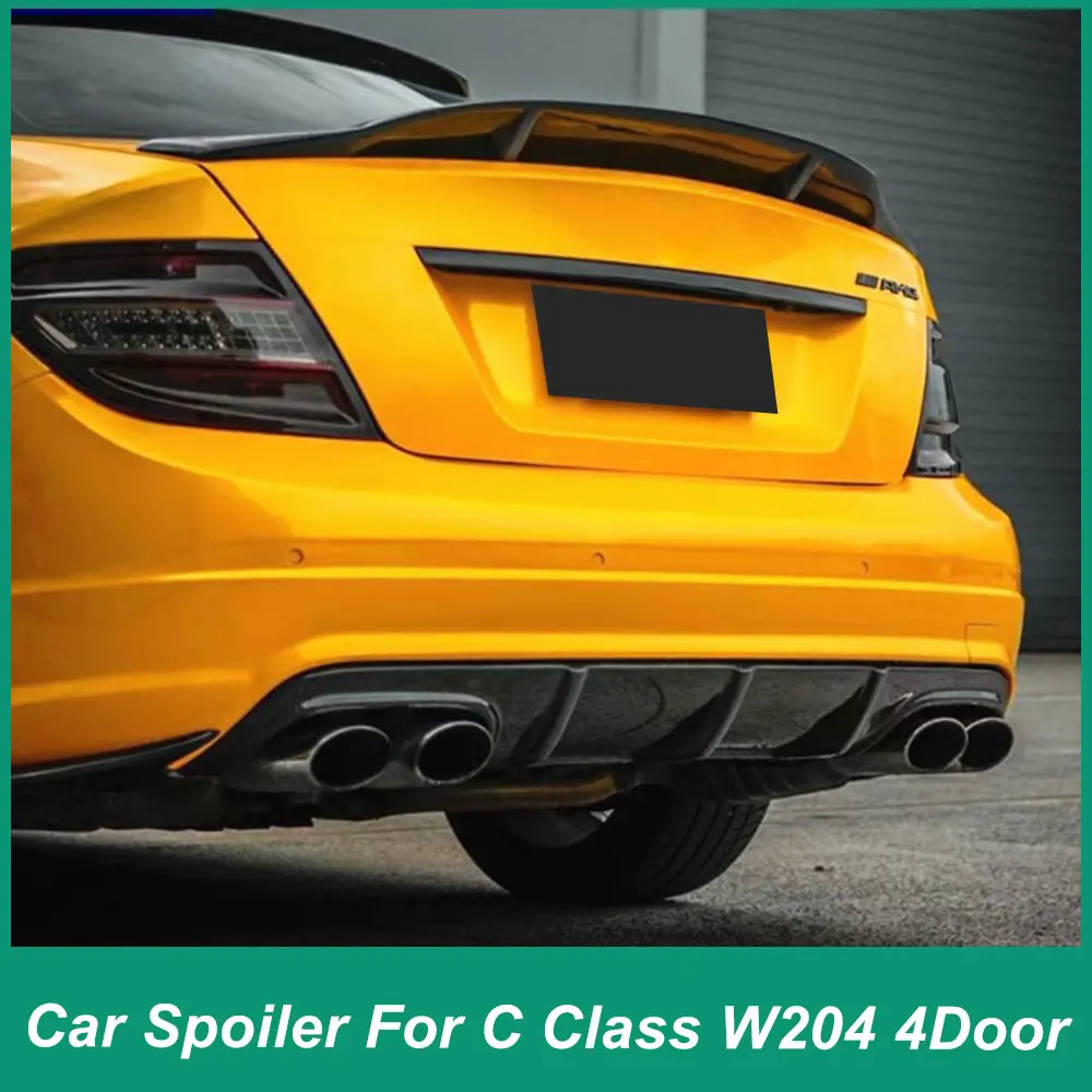 For Mercedes Benz C-Class W204 C200 C250 C300 2008-2014 Rear Trunk Iid Spoiler R Rear Wing ABS Plastic Automotive Partsbody Kit