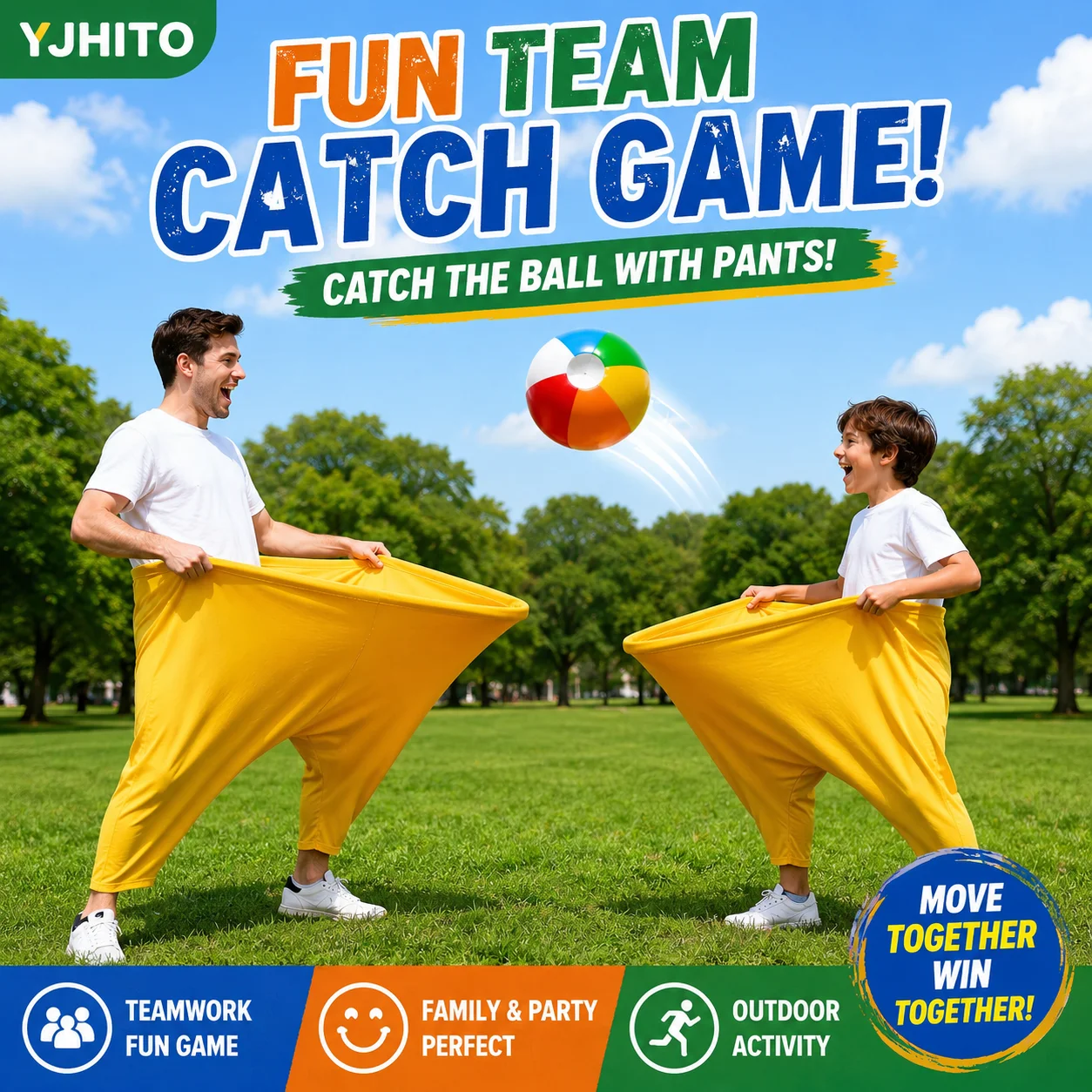 

Multi Person Catch Ball Pants Teamwork Game Outdoor Funny Cooperative Pants Kids Family Party Kindergarten Sports Toy Yard Game