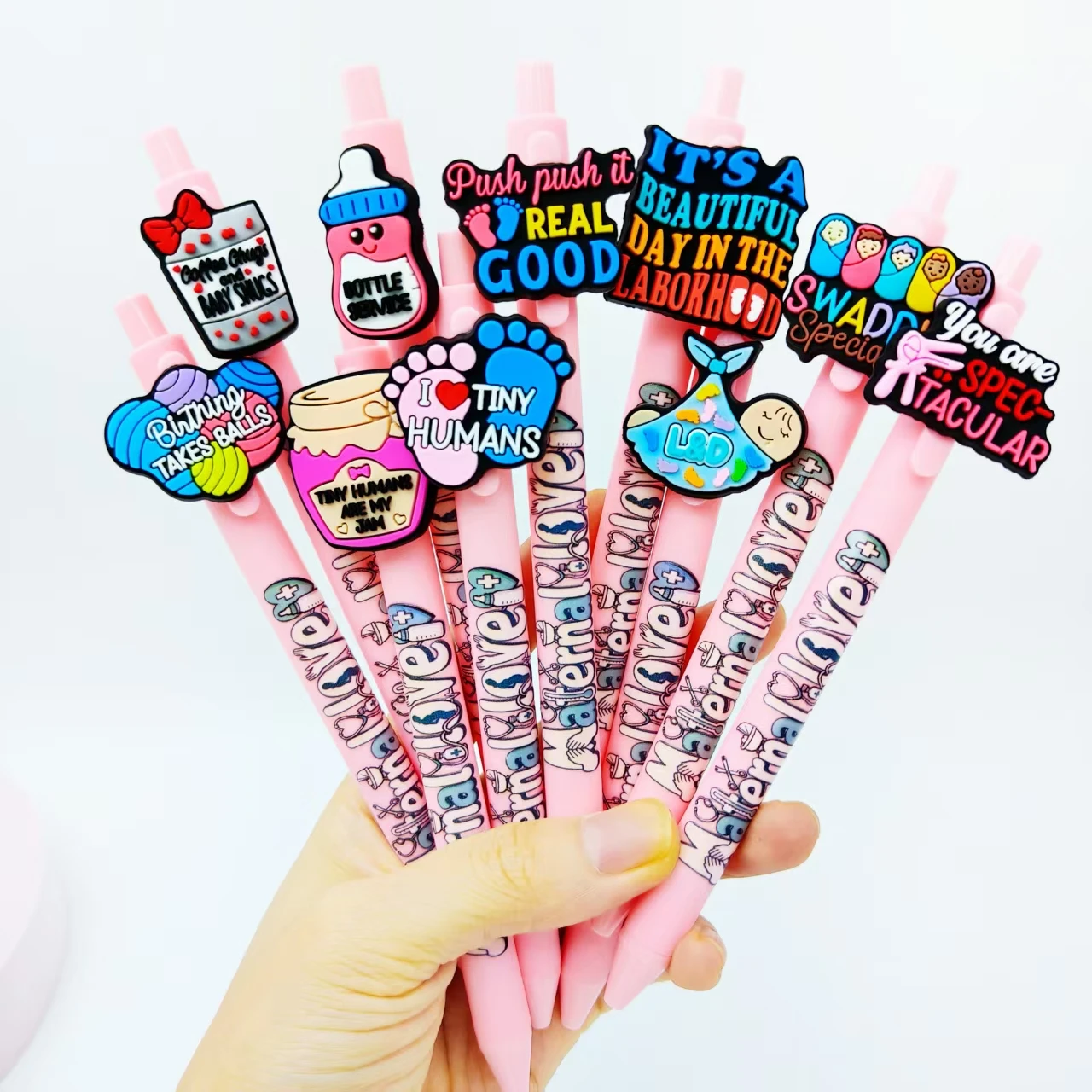 8 قطعة/14 قطعة قلم رقعة على شكل قلب الحب الأم العظيم قلم حبر جاف للرعاية الصحية للنساء