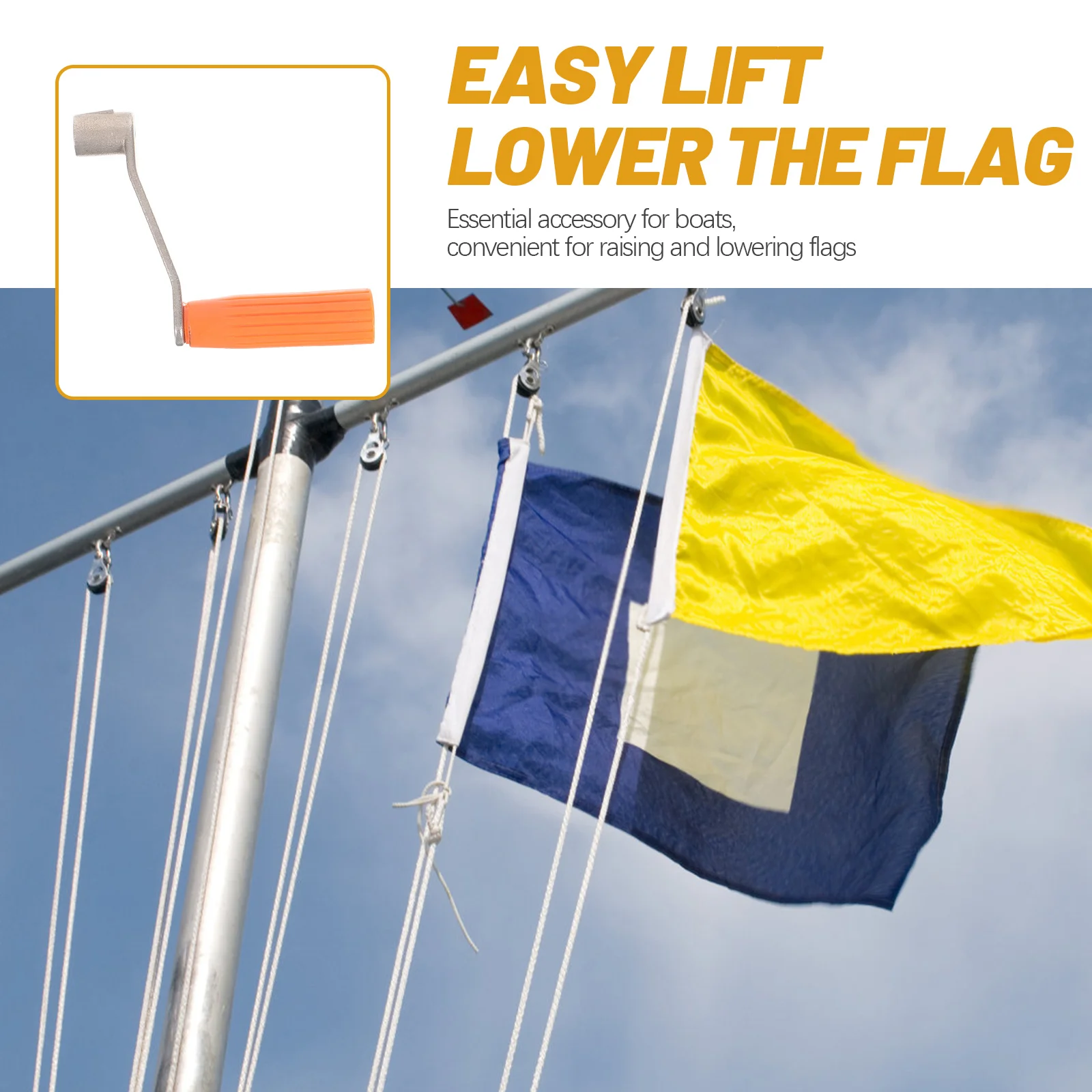 

Hand Cranking Flagpole Elevator Manual Flag Crank Handle Replacement DIY Winch Handle Tool for Boats Flag Lifter Accessory