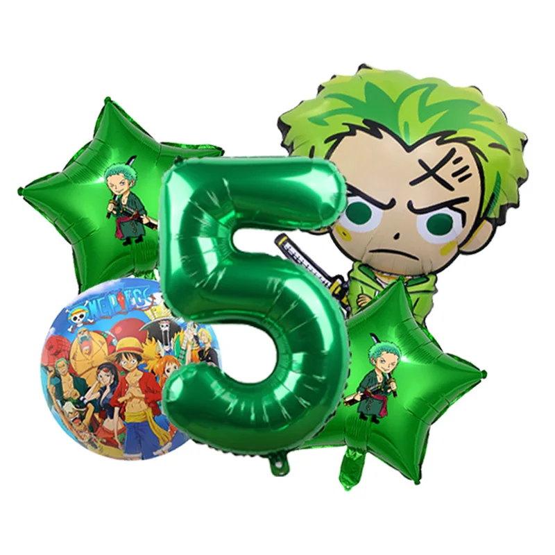One Piece Verjaardagsballonarrangement Luffy Strohoed Folie plus Glitter Accent Mylar voor Kinderen Anime Taarttafeldecoratie