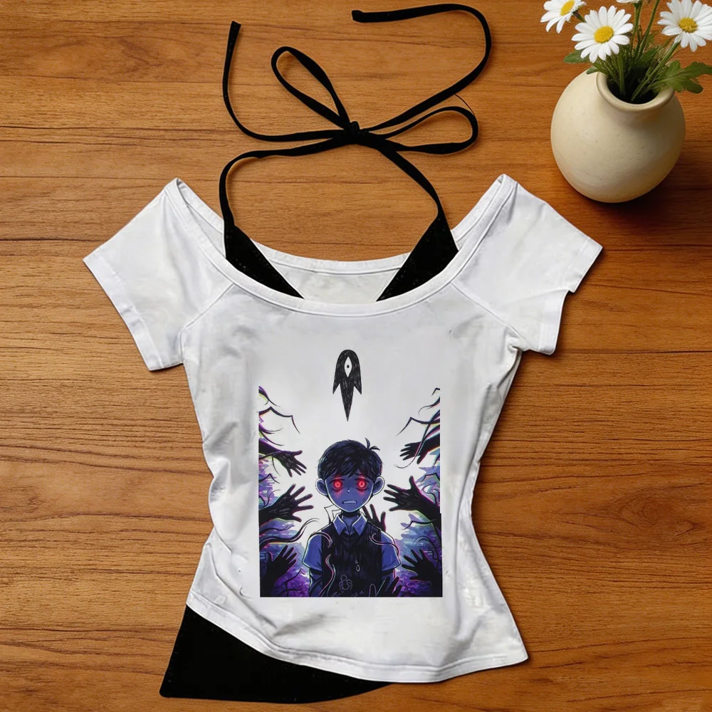 Omori cropped top female harajuku y2k streetwear summer korean fashion t-shirt anime kawaii jojifuku cheap japan