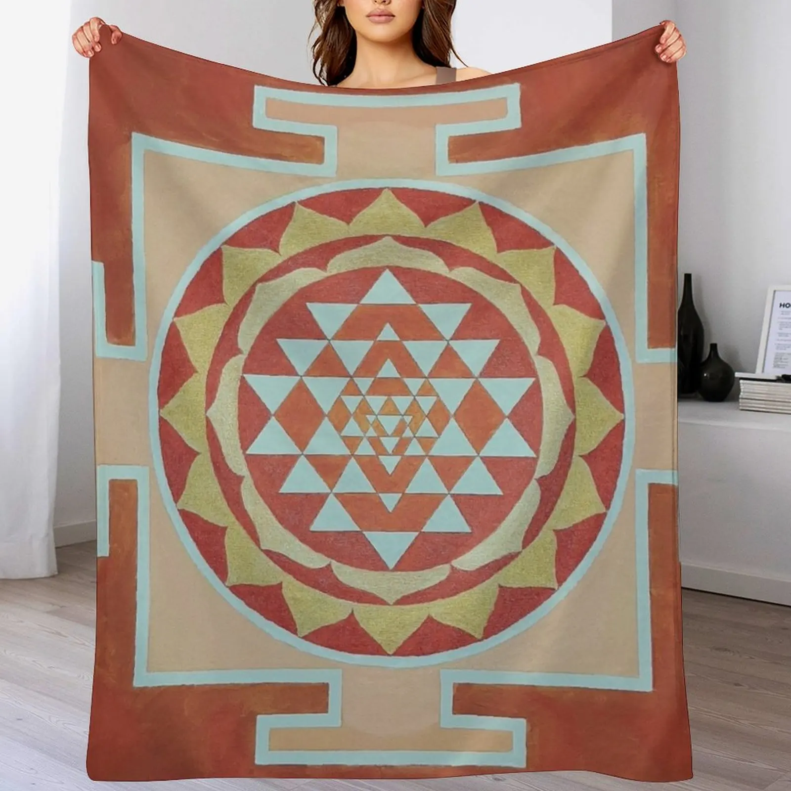 

Tripura Sundari Yantra-Sri Yantra Throw Blanket Luxury Thicken Decoratives Blankets