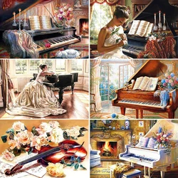 Fai da te 5d pittura diamante pianoforte ragazza Wall Art tutta l'acqua pittura diamante ricamo Set decorazione della casa fatta a mano