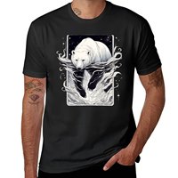 Black And White Monochromatic Polar Bear T-Shirt boys animal print kawaii clothes sports fans oversized t shirts for men