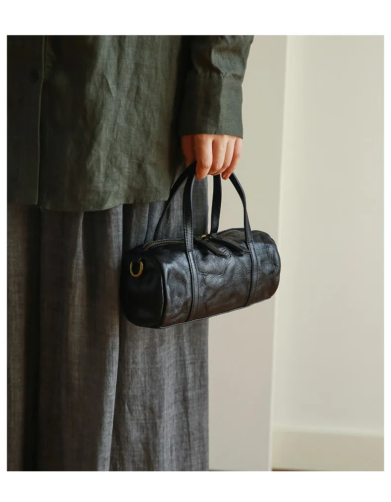 PNDME modische, lässige, handgefertigte Damenhandtasche aus erster Schicht Leder, schlichte, Vintage-Optik, echtes Leder, niedliche Mini-Umhängetasche für Damen – Detail 18