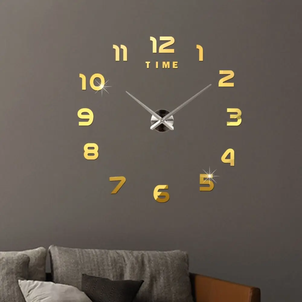 Numerals 3D Frameless Design Easy Use Environmentally Friendly Home Decor Acrylic Mirror Stickers Clock Decal Wall Sticker