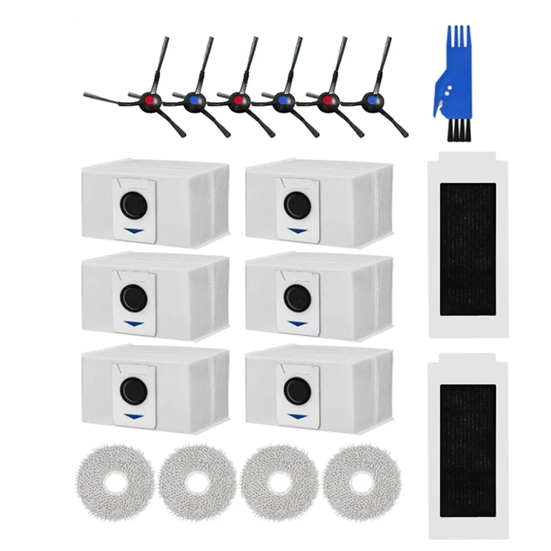 A01M-ملحقات لـ Ecovacs Deebot T30 / T30 Max / T30 Pro فرشاة ممسحة قماش فلتر HEPA كيس لجميع الغبار