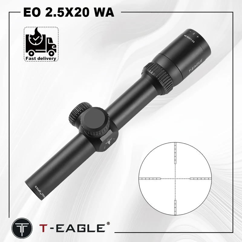 Hunting Tactical Rifle Scope T-EAGLE EO 2.5X20 WA With Red Green Illuminated Cross Turret Range Airsoft Optical Sight