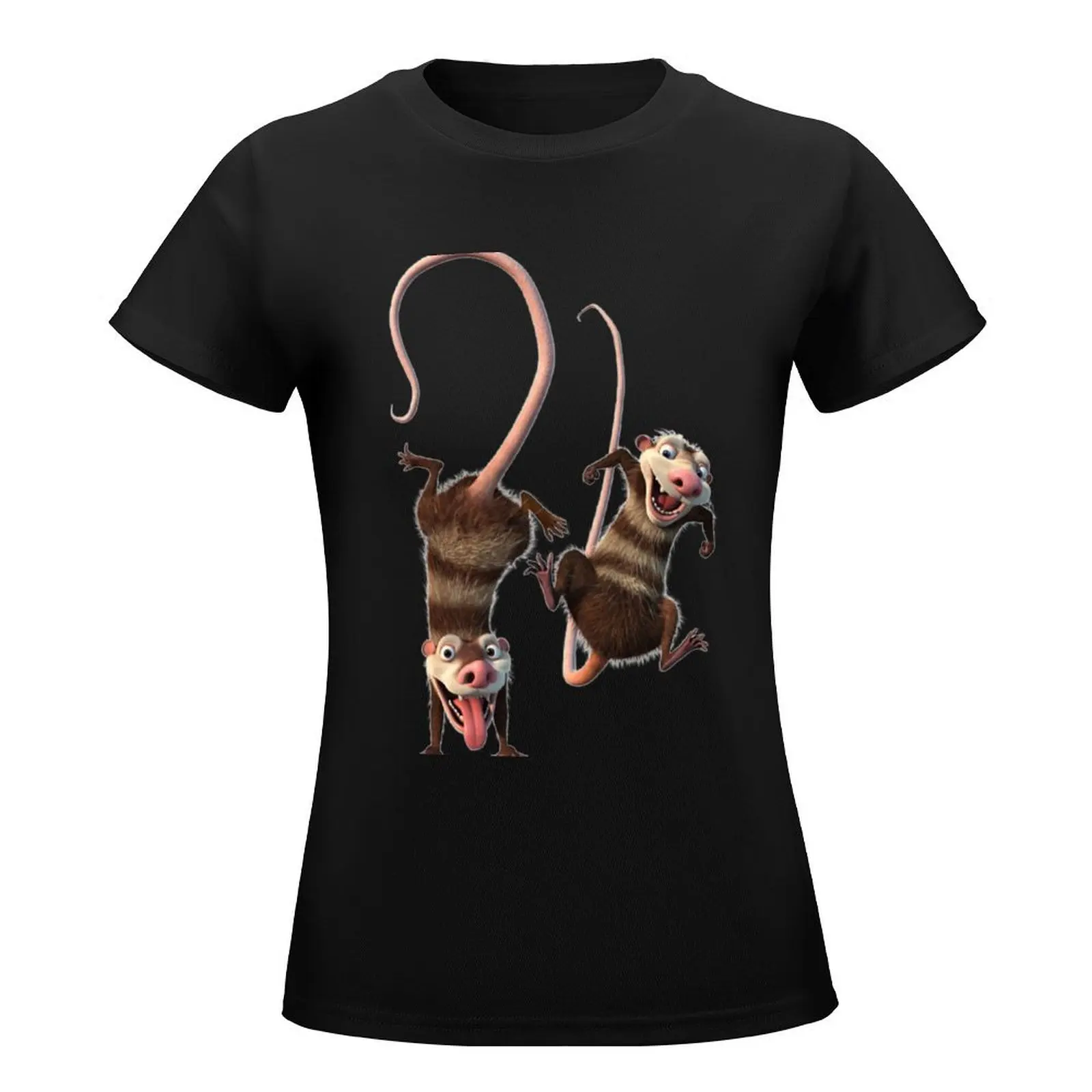 Ice age crash and Eddie T-Shirt graphics lady clothes cute tops Blouse black t shirts for Women