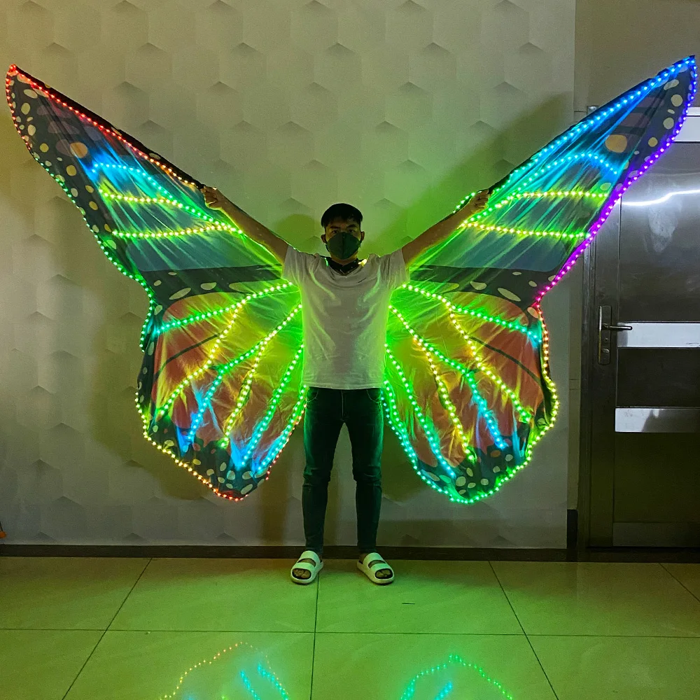 LED Wings Dance Accessories Girl led Wings Costume Remote Control colorful stage Belly dance party costume Glow butterfly wings