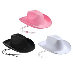 Fashion Cowboy Accessory Cowboy Hat Cosplay Costume Birthday Party Felt Princess Hat Performance Cowgirl Cap for Women Men