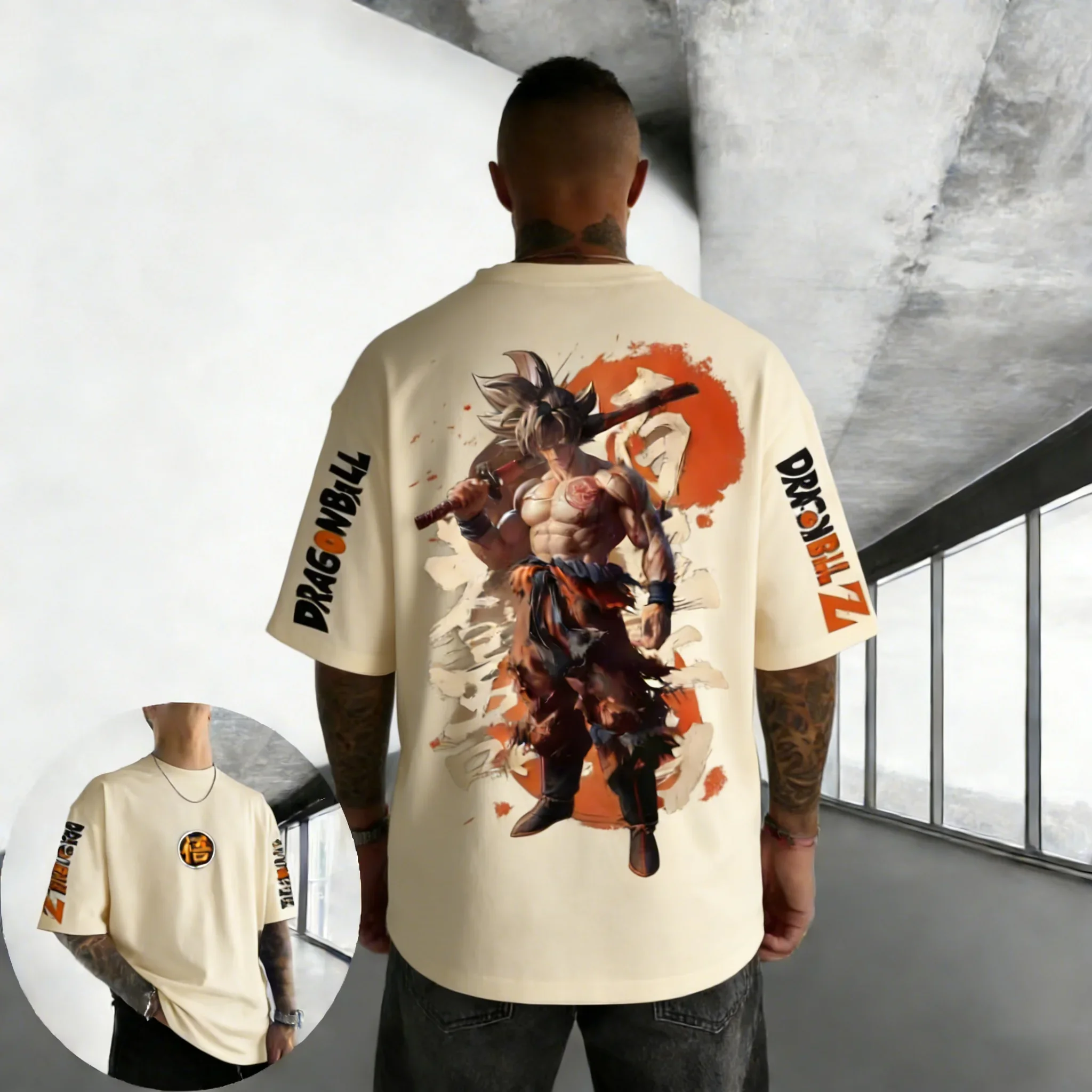 

Футболка оверсайз из хлопка с принтом Dragon Ball 2026, летняя новинка, с изображением Гоку, унисекс, в уличном стиле хип-хоп, свободная повседневная модель с коротким рукавом