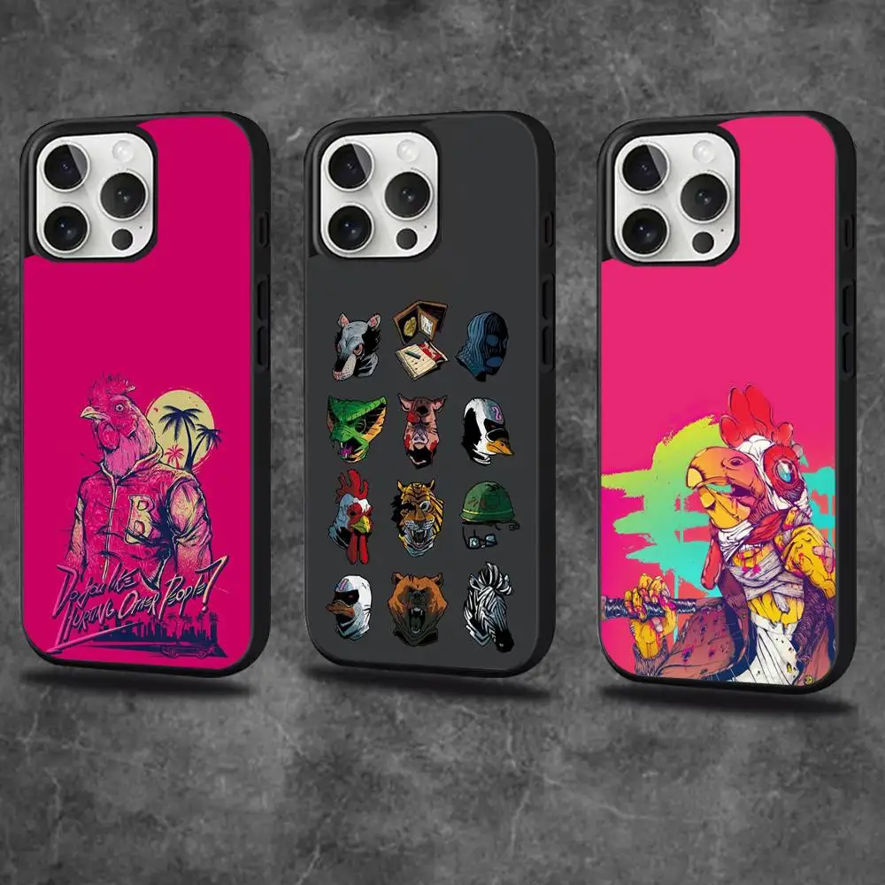

Game H-Hotline Miami Phone Case For iPhone 17,16,15,14,13,12,11,Pro,Max,Plus,Mini,SE4,E Magnetic Magsafe Wireless Charging