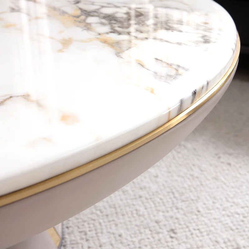 Tavolino in marmo di fascia alta leggero design di lusso grande villa piatta tavolino minimalista Internet celebrità casa soggiorno roun