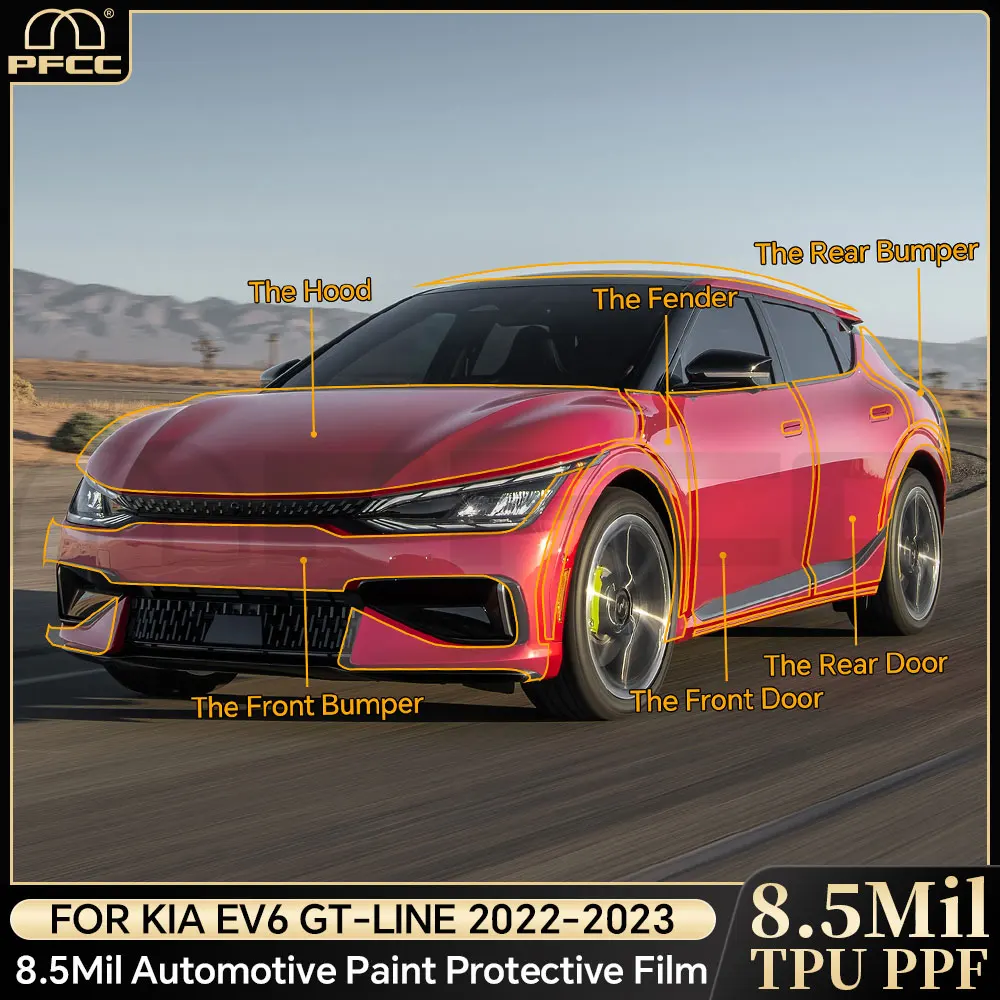 

TPU PPF for KIA EV6 GT-line 2022 2023 Pre Cut PPF Paint Protection Film Bra Kit TPU Clear Invisible Transparent 8.5mil Decal