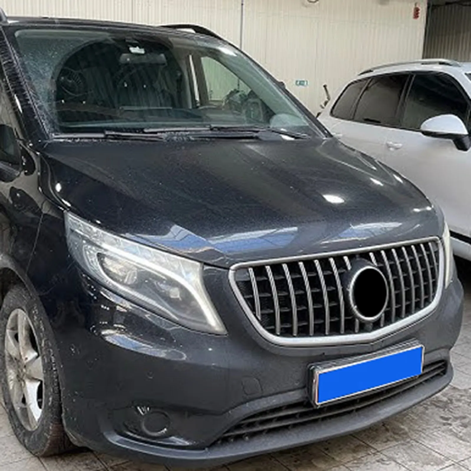GT Style Front Radiator Grille Inlet Grill Tuning Accessories Middle Mesh Grid For Mercedes-Benz W447 Vito/Metris 2021-2023