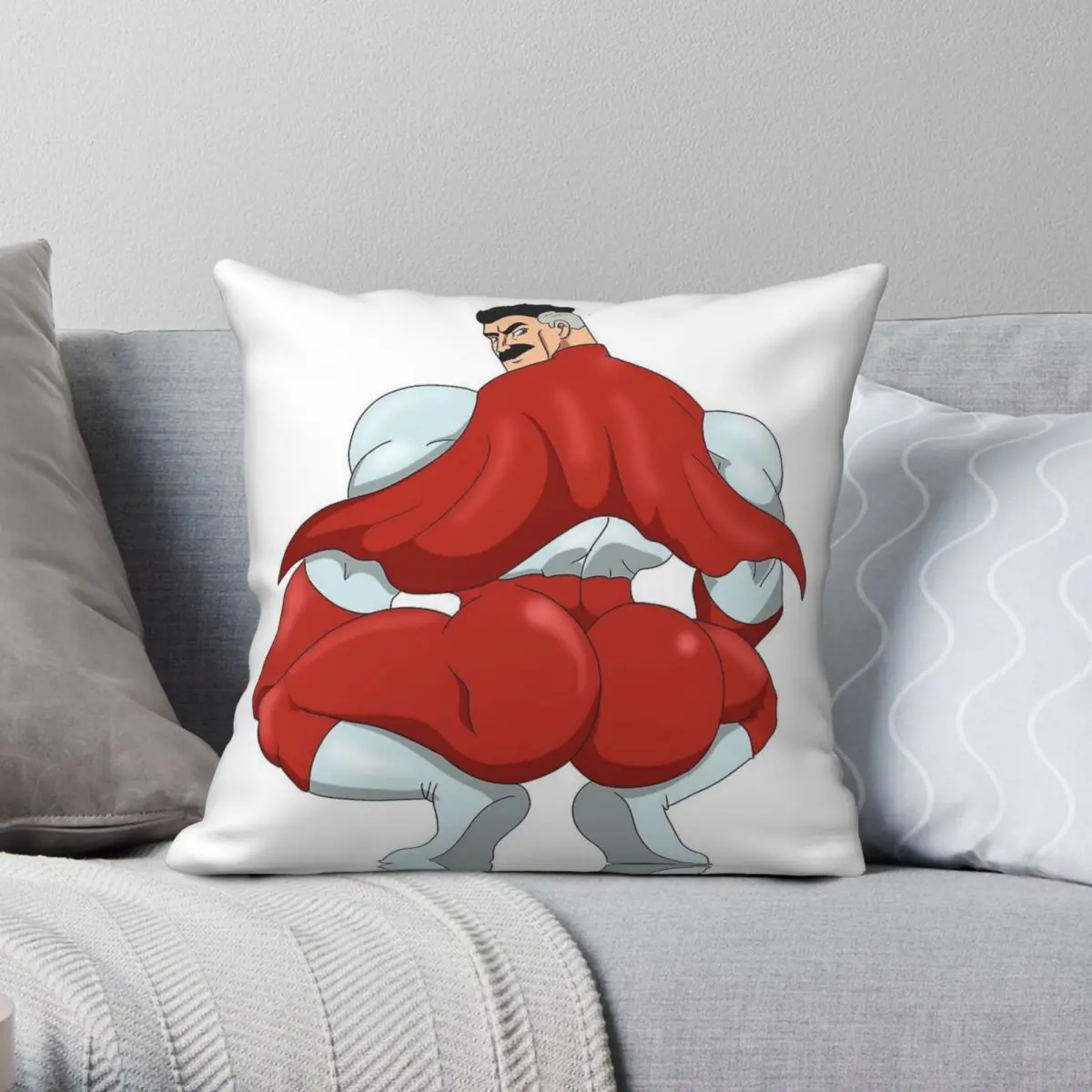 Invincible Thicc Booty Omni Man Pillowcase Polyester Linen Velvet Printed Zip Decorative Pillow Case Sofa Cushion Cover