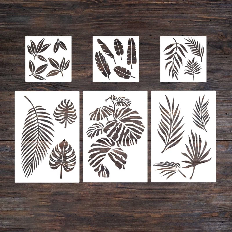 9X Flexible Herb Plant Stencils Flower Leaves Templates for DIY Art Projects