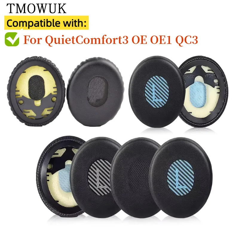 

For QuietComfort3 OE OE1 QC3 Headphones EarPads Cushions with High Density Noise Isolation Foam Professional Replacement Earpads