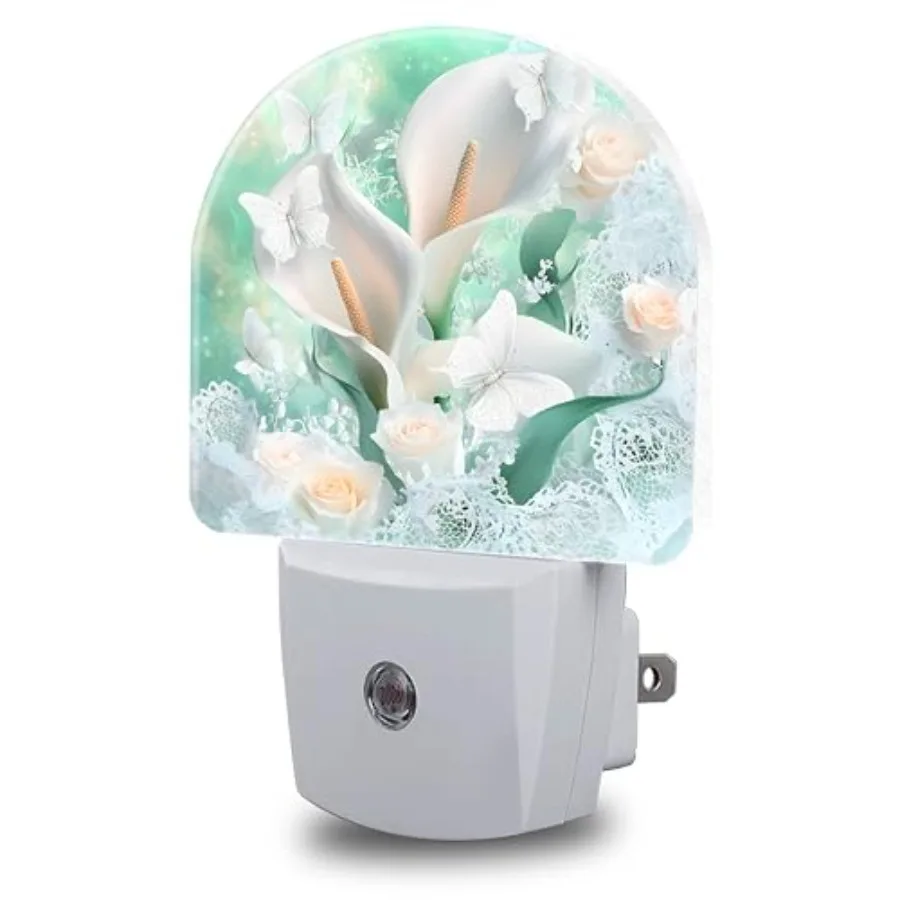 Night Light, Night Lights Plug into Wall Dusk to Dawn Sensor Round Nightlight for Women Men Energy Efficient Led Lamp 0.5W for