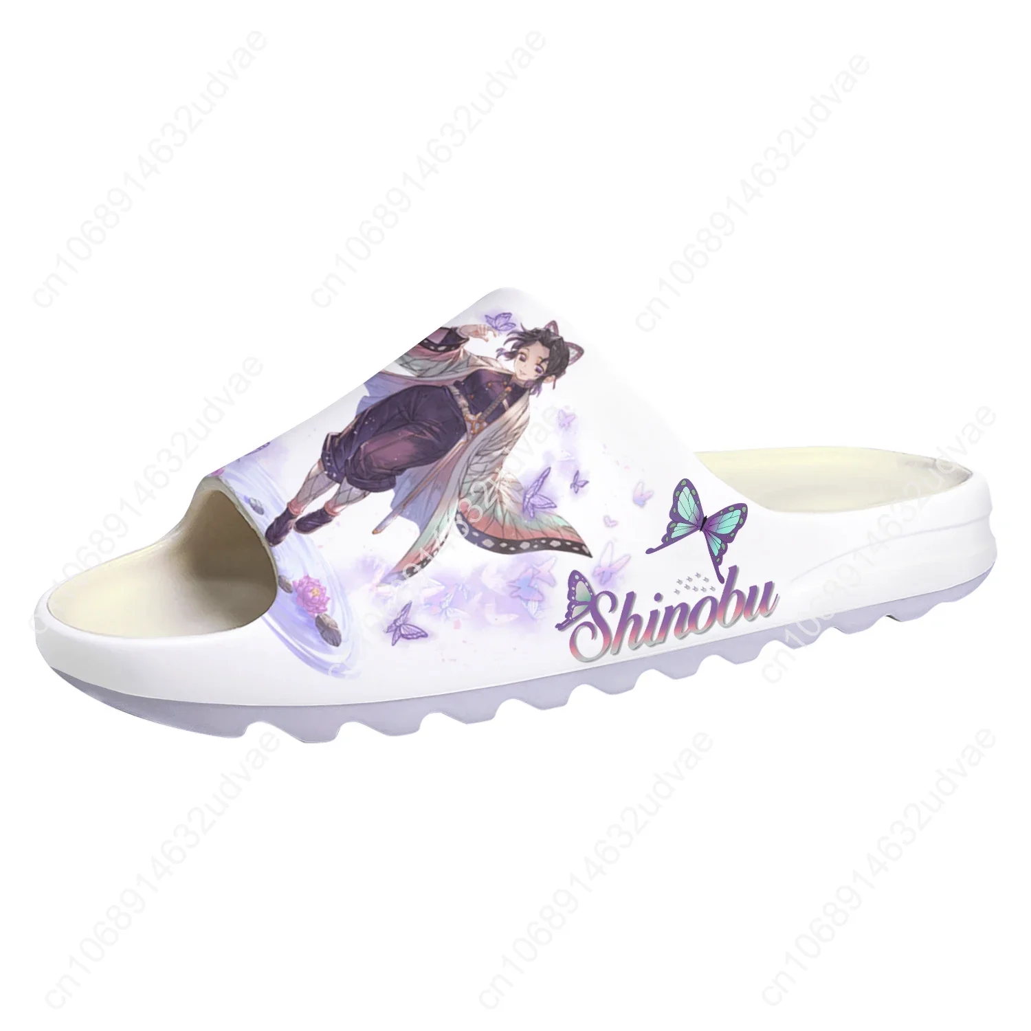 Shinobu Kocho Demon Slayer Kimetsu No Yaiba Anime Soft Sole Sllipers Mens Womens Teenager Sandals Custom Step On Water Shoes