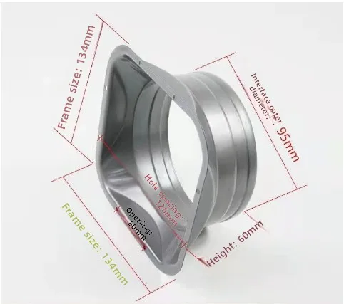 

Для кухонной вытяжки, соединительная вентиляционная труба, фланец, вытяжной канал, 4-10 дюймов, электростатический распылитель, металл, серебристо-серый