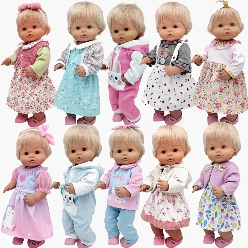 Dla 40cm ubranka dla lalki Nenuco 17 "lalka niebieska sukienka w kwiaty zabawki odzież