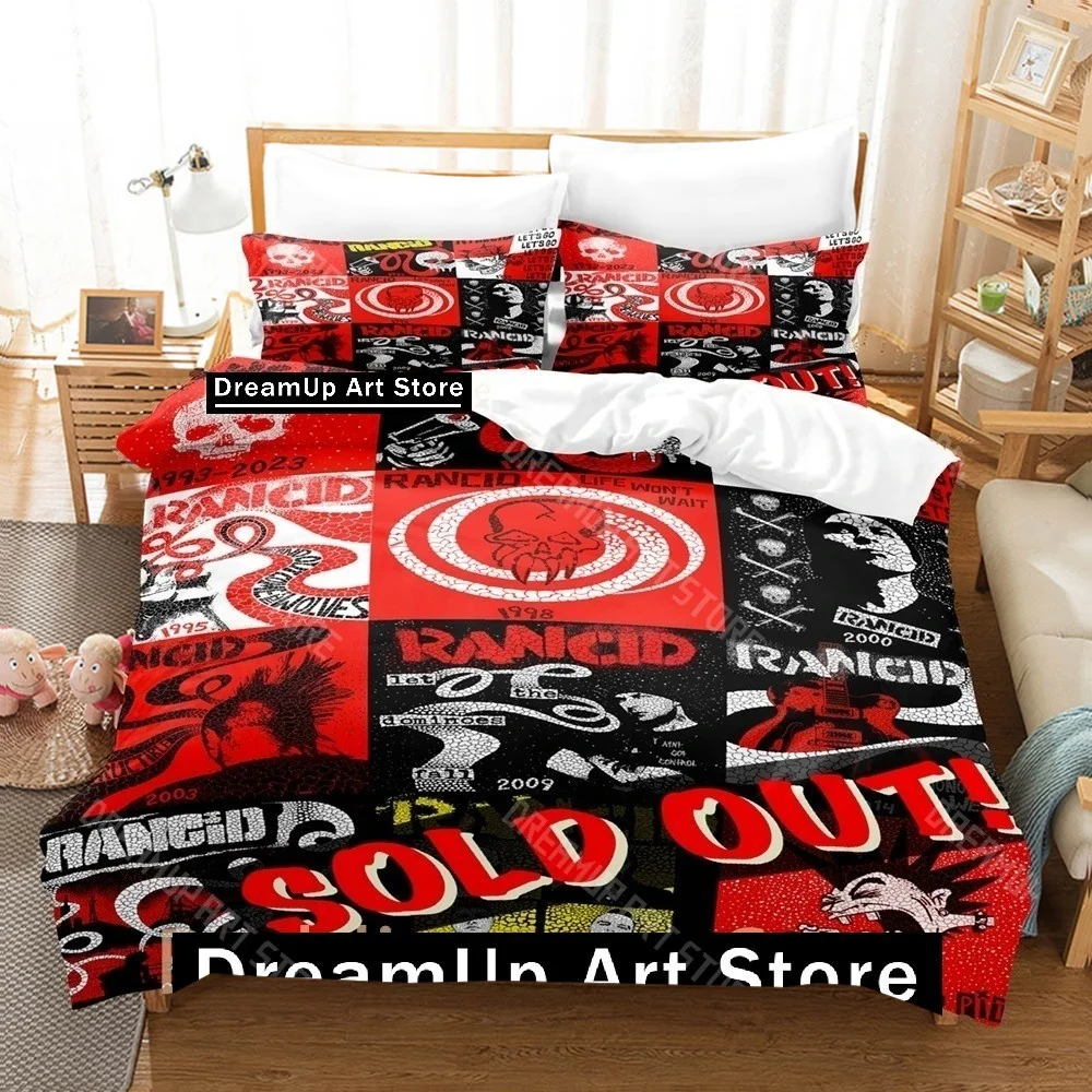 3D Printed Rancid Band Bedding Set for Boys Girls Duvet Cover Pillowcase Included Twin Queen King Full Single Double Sizes