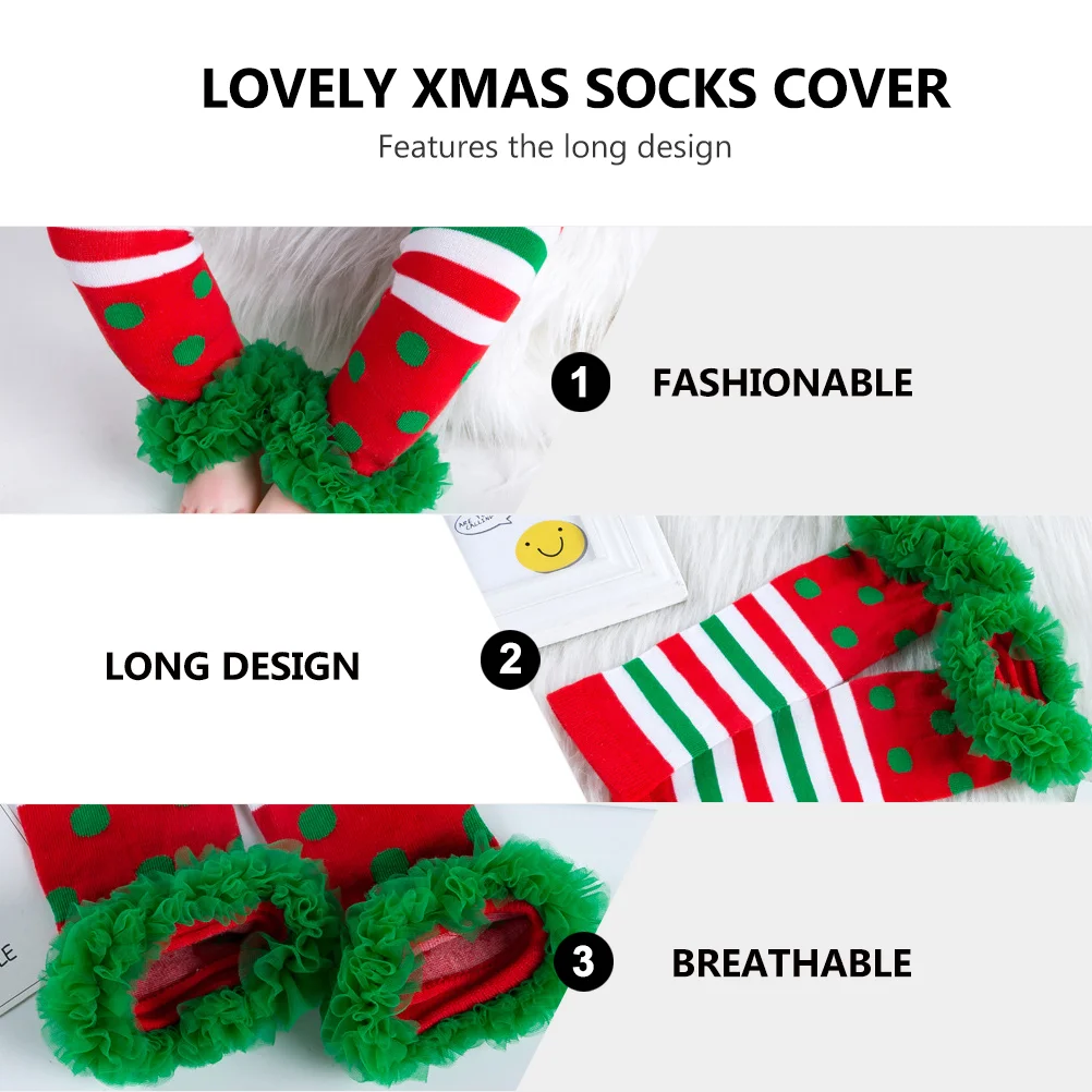 Baby Socks Cotton Cover Festival Themed Long Xmas Christmas Kids Little Girl Boots