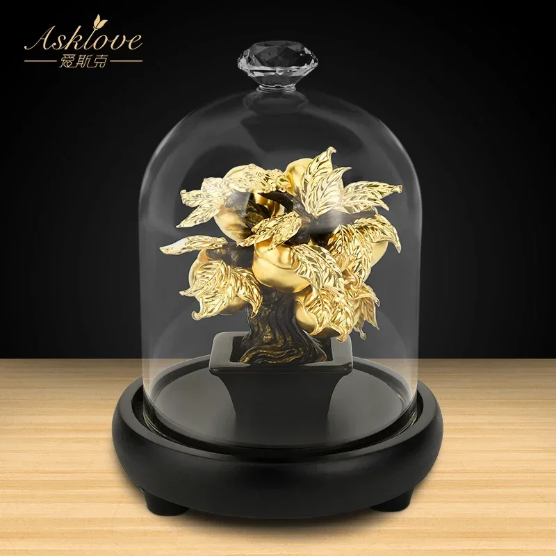 Gold Foil Persimmon Display Everything Well Home Accessories Wine Cabinet Decor Crafts Living Room Opening Gift Home Figurine