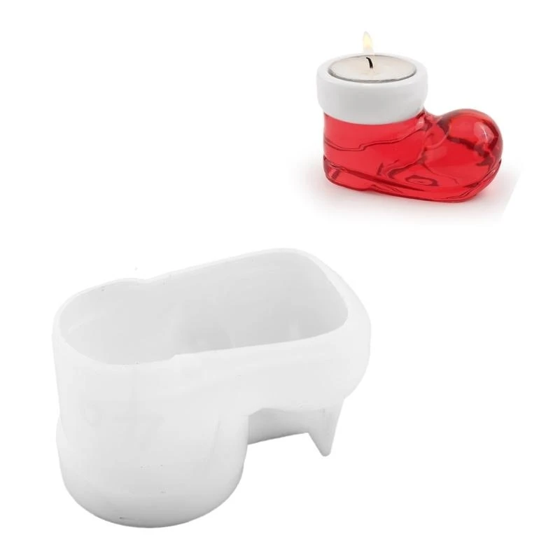 E21F Christmas Boot Stand Mold Candlestick Mold Holder Epoxy Mould