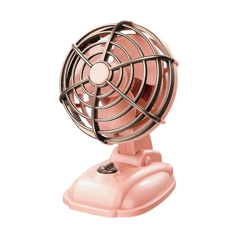 [NEW!A67Z】 Retro Mini Desktop Fan 400Mah USB Rechargeable Desk Outdoor Desk Fan Portable Desktop Fan