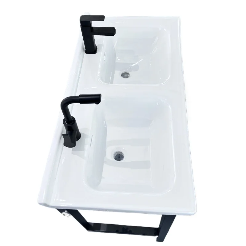 

Ceramic integrated basin Double basin Washbasin Double faucet hole Washbasin Dual-purpose basin Household