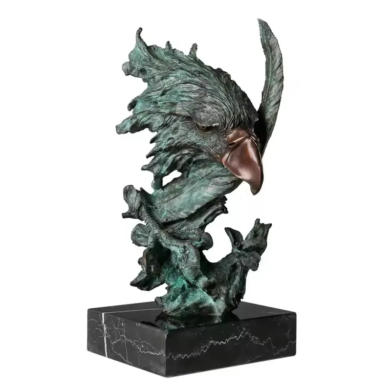 Bronze Arab Eagle Statue Hawk Sculpture Figurine Brass Falcon Art Home Decor Upscale Gifts view 3