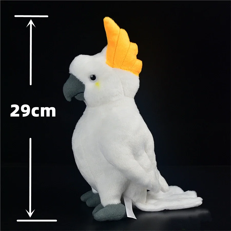 Cockatoo High Fidelity Anime Cute Macaw Plushie Parrot Plush Toys Lifelike Animals Simulation Stuffed Doll Kawai Toy Gifts Kids