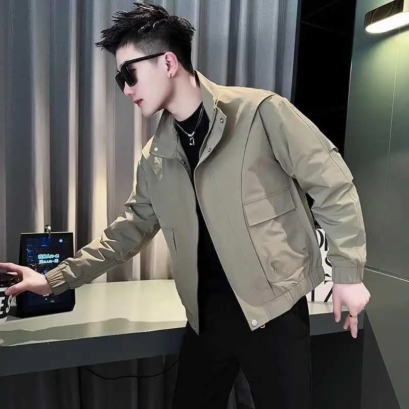 

Весенне-осеннее повседневное мужское модное брендовое пальто Haome, универсальная рабочая одежда, пальто с воротником-стойкой, новинка 2024, мужская куртка