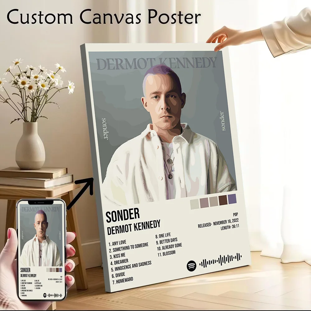 Dermot Kennedy - Sonder Album Cover Printed Canvas Poster Custom Pictures Wall Art Canvas Painting for Room Decor Wand Deko Arts