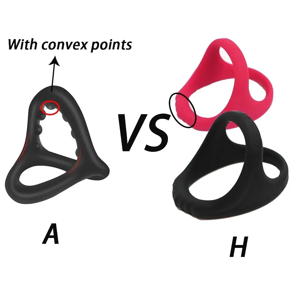 부드러운 실리콘 페니스 수탉 반지 지연 사정 공 음낭 들것 조정 가능한 정액 슬리브 반지 남성용 SM 속박 섹스 토이