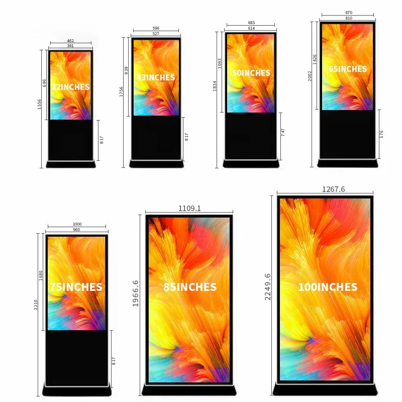 32/43/50/55 inch wall advertising machine Android infrared, capacitive vertical advertising machine floor touch display