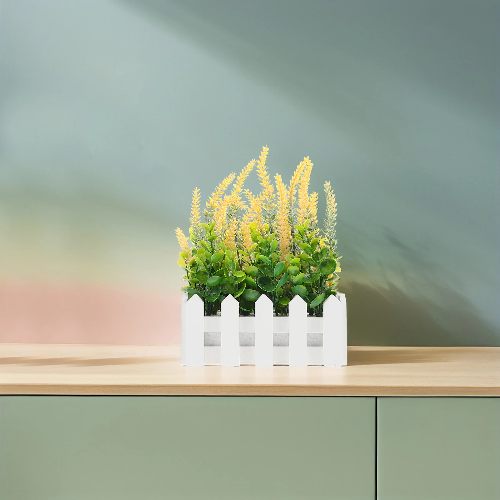 

Fake Lavender Potted Plant Artificial Bonsai Realistic Purple Flowers Green Leaves Stylish Pot Ideal Table Shelf Decoration