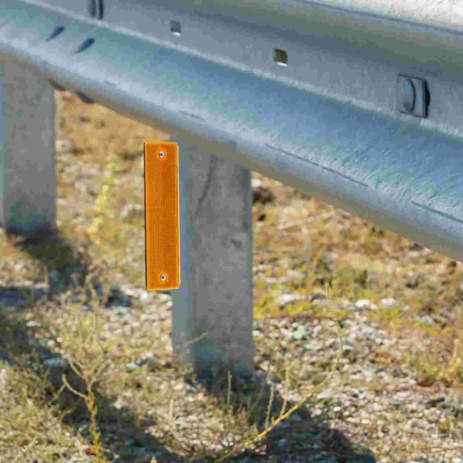 Marcadores reflectantes de advertencia de conducción, señal de guía de garaje de entrada, pavimento de carretera rectangular, 2 piezas