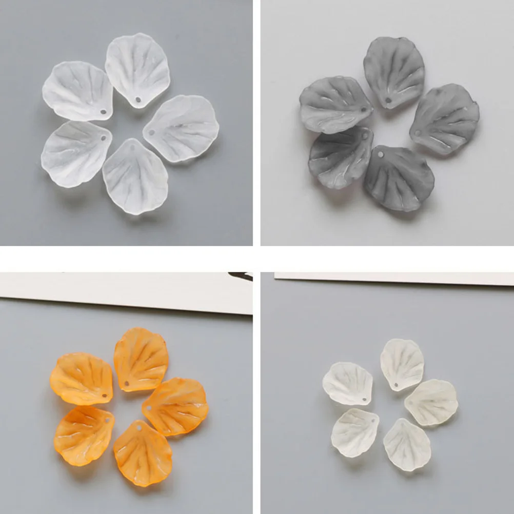 100 pçs simulação acrílico pétala flor de plástico diy acessórios para fazer jóias artesanal decoração transparente artificial