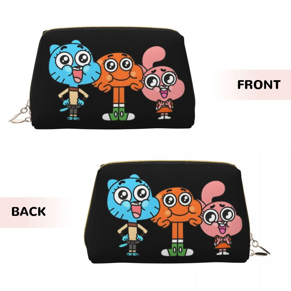 Gumball And Darwin Game The Amazing World Of Gumball Women Cosmetic Bags Travel Makeup Organizer Pouch Toiletry Storage