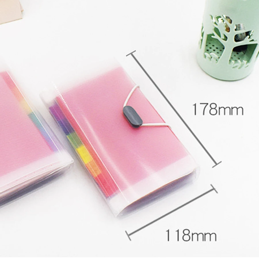 New Office A6 Expanding File Folder Wallet Organ Bag 13 Layer Rainbow Hang Rope Type Filing Products