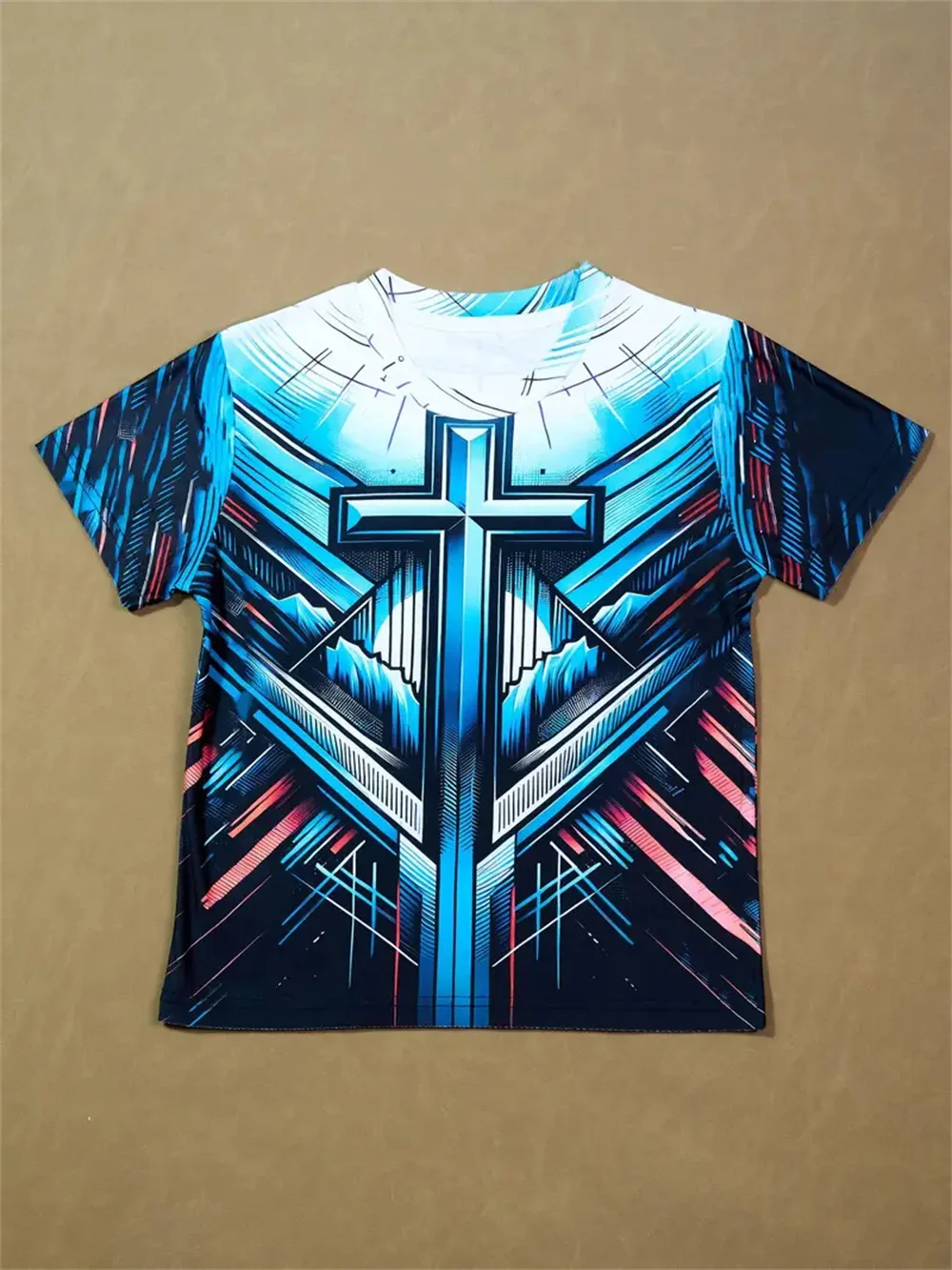 Cross 3d Print T-shirt Kinderen Jongens Kleding Korte Mouw Casual Kinderkleding Mode T-shirt Voor Jongens