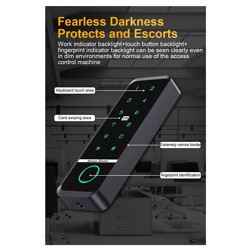 AT41 2X WIFI TUYA App Биометрический контроллер доступа по отпечаткам пальцев Клавиатура IP66 Водонепроницаемая автономная система контроля доступа к двери (A)