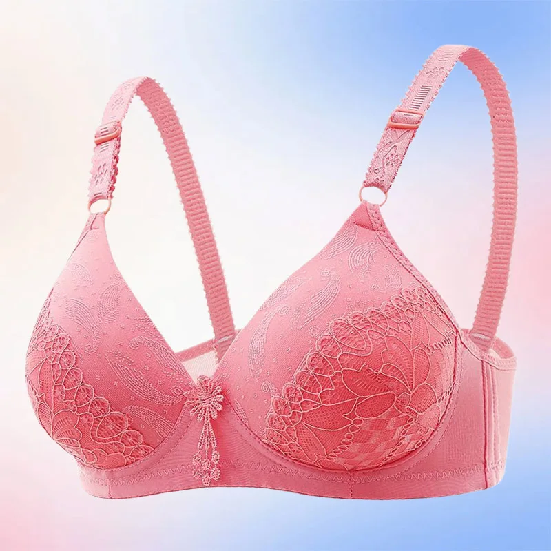 Draadloze kanten push-up bh voor dames, plus size, ademend, met zijdelingse ondersteuning, anti-doorzakken, vormende lingerie voor meisjes.