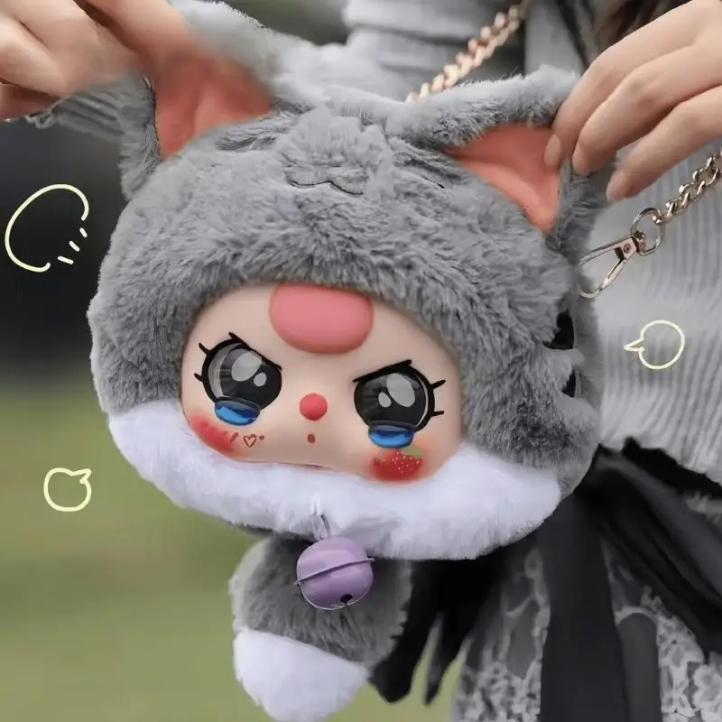 1 قطعة نمط عشوائي محظوظ القط حقيبة قطيفة مع حزام سلسلة قابل للتعديل لطيف دمية محفظة اختيار عشوائي حقيبة كتف